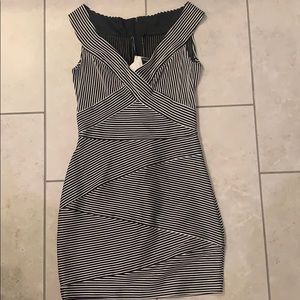 Black & white striped Tadashi dress